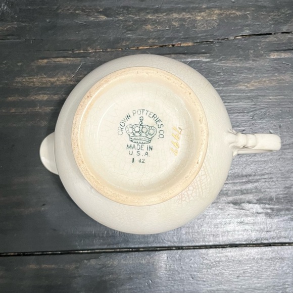 Antique Crown Potteries Co Creamer and Sugar Bowl Set  Pink Floral Design - Picture 13 of 16